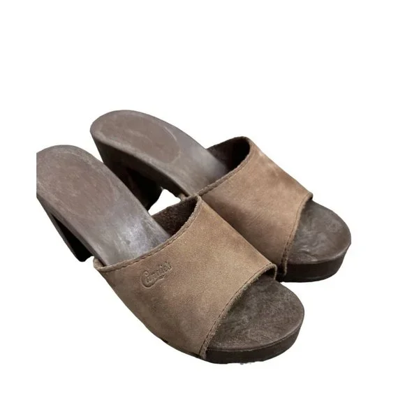 Vintage 1980's Candies Original Sandals High Heels Slides Brown Womens Size 6.5 - Picture 4 of 8